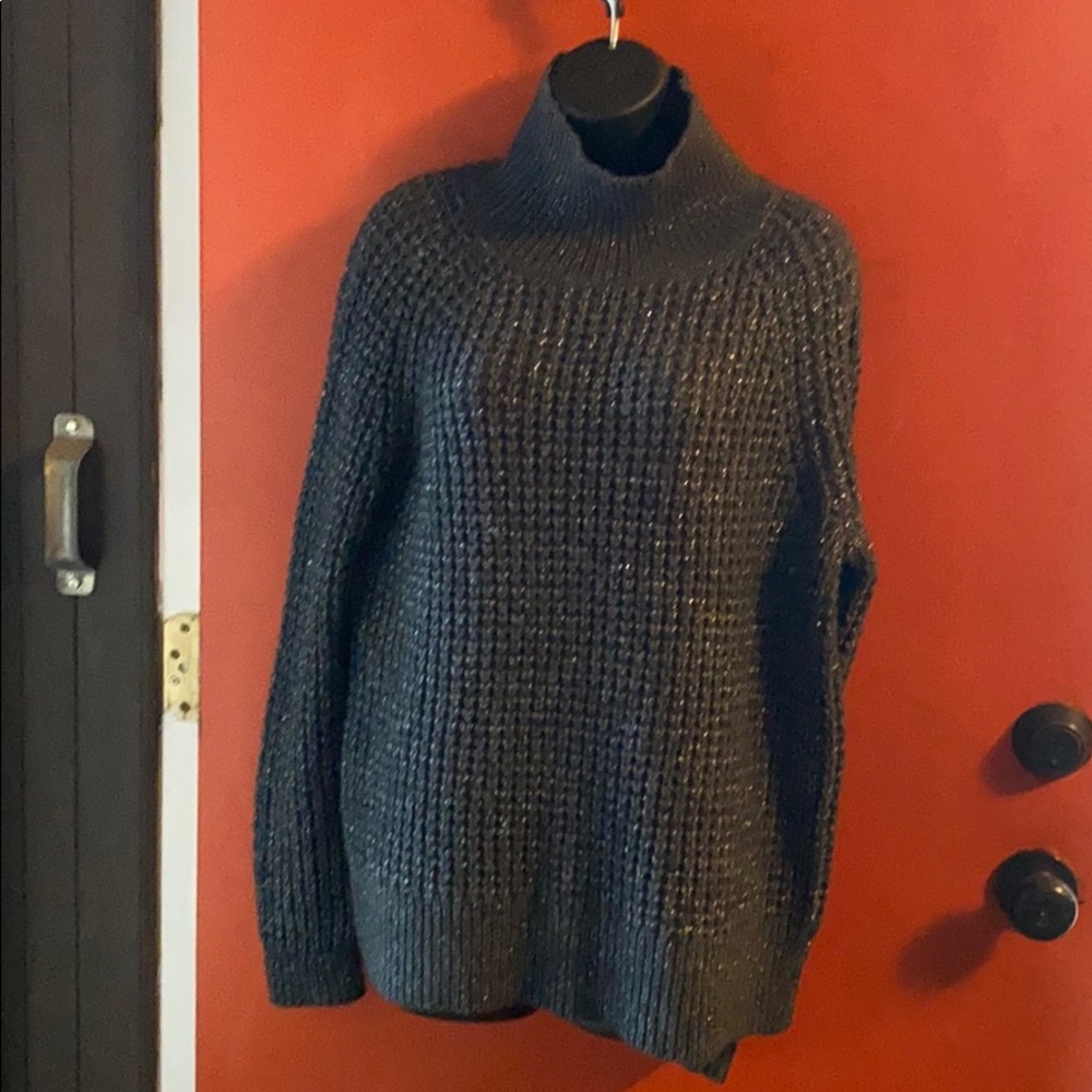 Loft Grey knit Sweater with Silver Sparkle